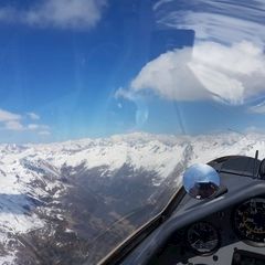Flugwegposition um 12:49:43: Aufgenommen in der Nähe von Gemeinde Außervillgraten, Österreich in 2889 Meter
